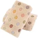 Pidada 100% Cotton Hand Towels Polka Dot Pattern Super Soft Highly Absorbent Luxury Towel for Bathroom 14 x 30 inch Set of 2 (Brown)