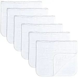 Muslin Burp Cloths Large 100% Cotton by Comfy Cubs (Lace, Pack of 6)