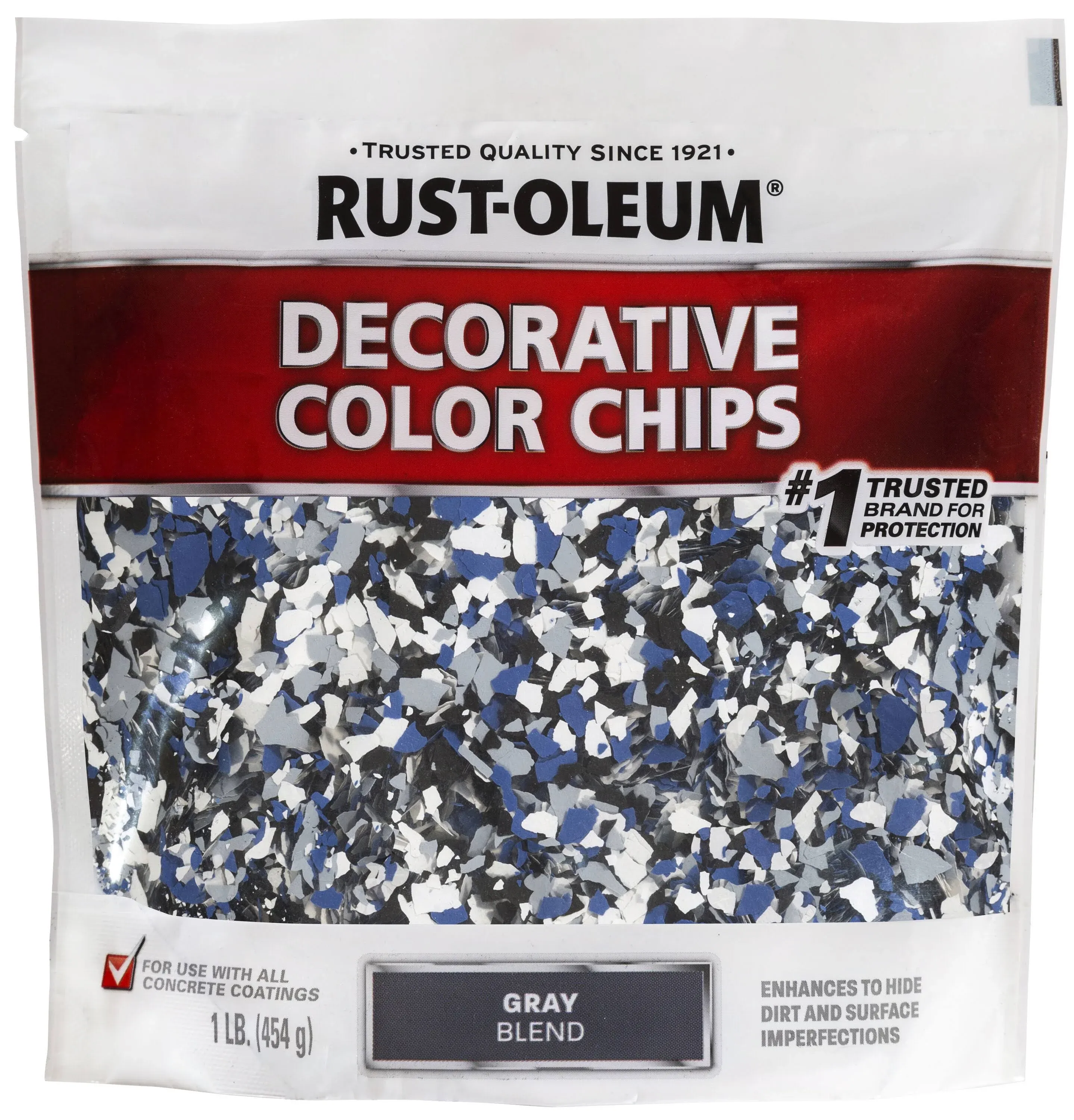 Rust-Oleum 301359 1 lb Decorative Color Chips, Gray Blend