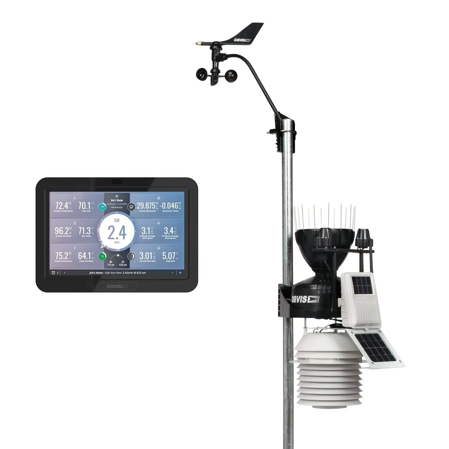 Davis Vantage Pro2 Wireless Weather Station w-WeatherLink Console, 24hr Fan Aspirated Radiation Shield, UV & Solar Sensors