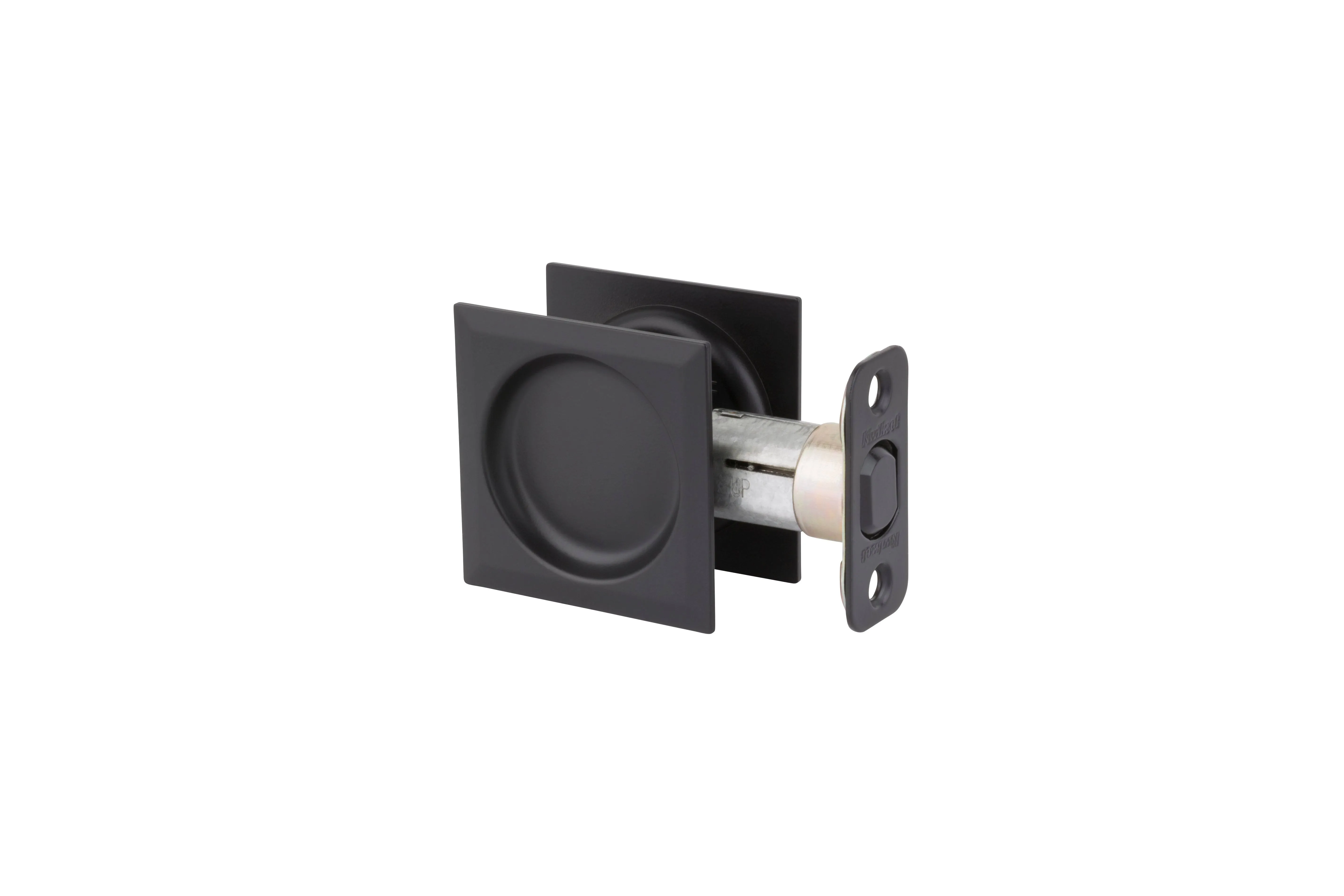 Kwikset 334SQT-514 Square Passage Pocket Door Lock Iron Black