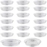 UltraOutlet 20 Pack Clear Plastic Plant Saucer 8 inch Drip Trays Small Plant Plate Dish for Indoor Flower Pots and Planters, Bulk