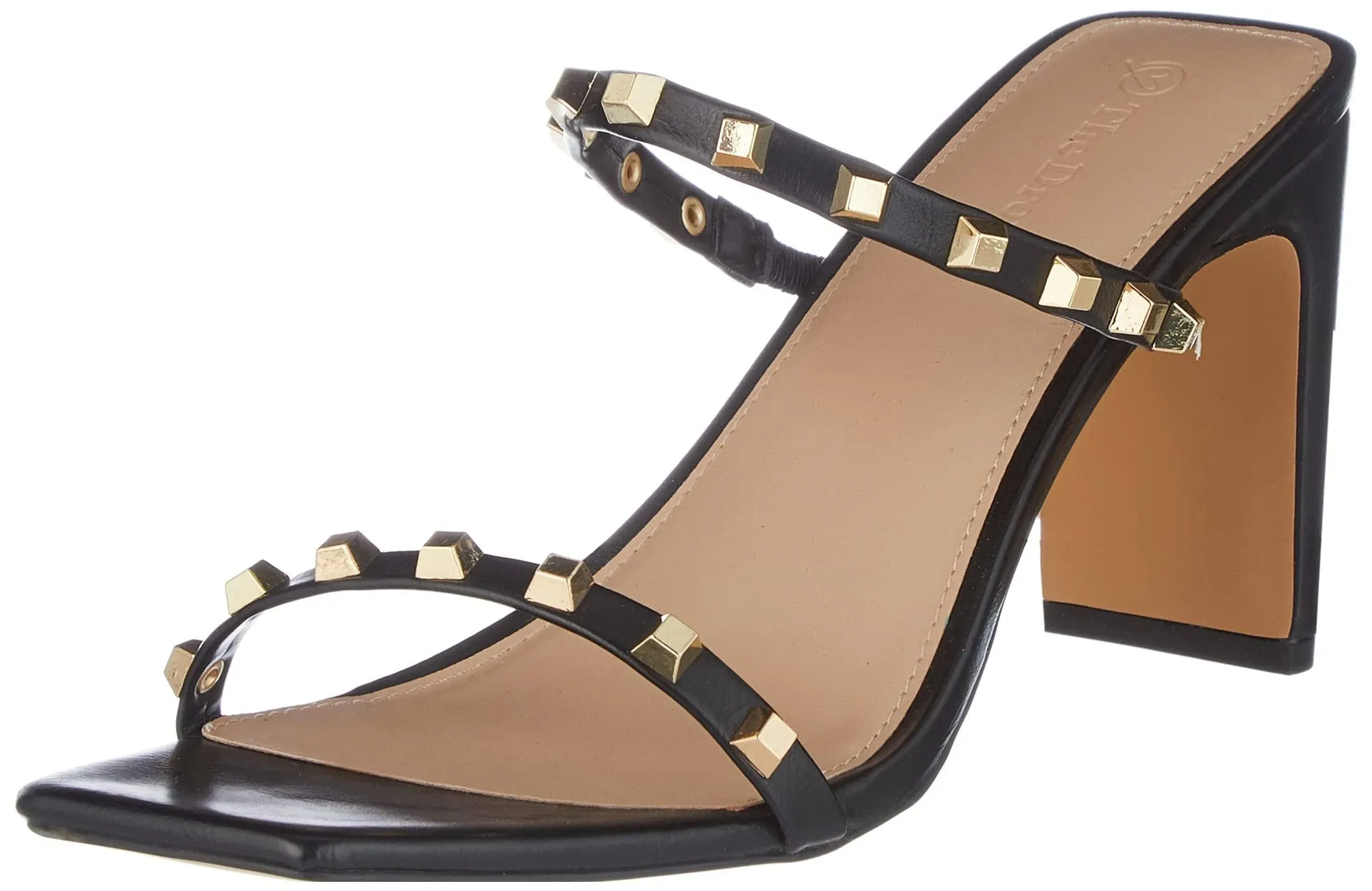 The Drop Women's Avery Square Toe Two Strap High Heeled Sandal