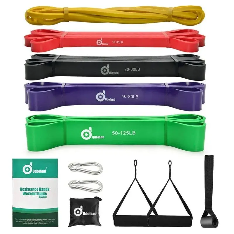 Odoland 5 Packs Pull Up Assist Bands, Pull Up Straps, Resistance Bands with Door ...