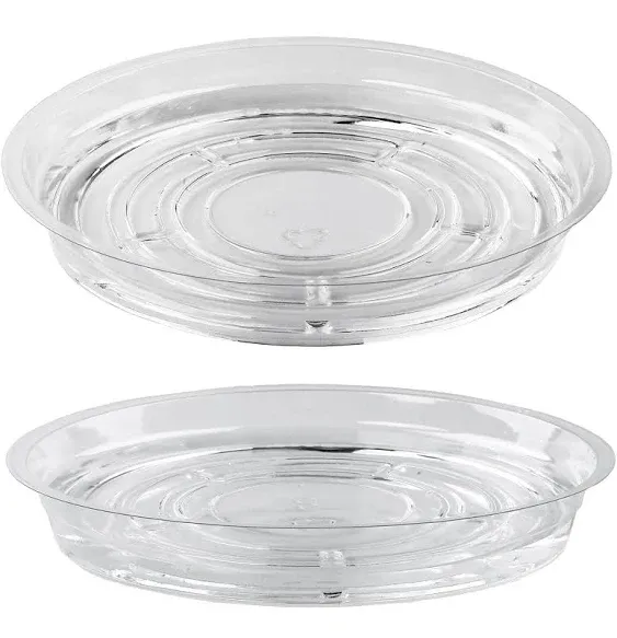 20 Pack 10 Inches Clear Plastic Plant Saucer Drip Trays Large Plant Plate Dish for Indoor Flower Pots and Planters in Bulk