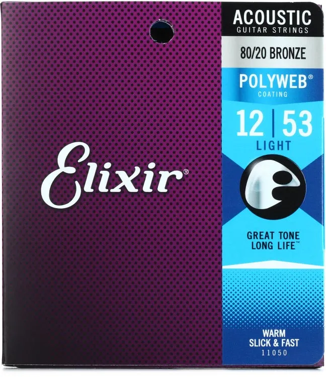 Elixir 80/20 Bronze Acoustic Guitar Strings Polyweb