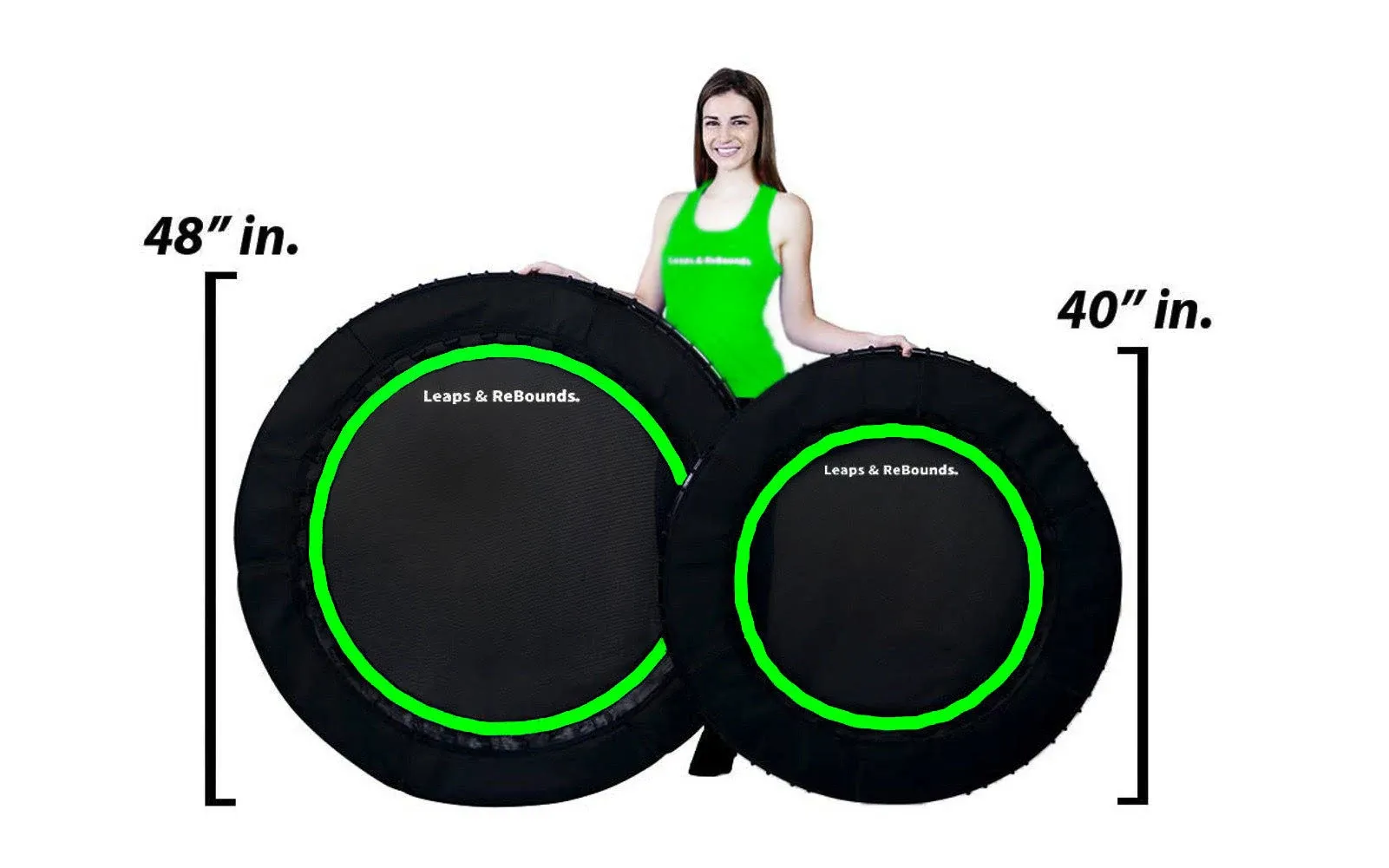 LEAPS & REBOUNDS 40" Trampoline & Rebounder Gym Equipment,Green(Open Box)