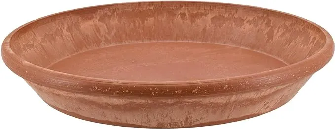 Arcadia Garden Products PSW Pot Collection Plant Saucer Drip Tray, Durable Water Tray for Indoor and Outdoor Flower Plant Pots and Planters, 14-inch, Terra Cotta Marble Color