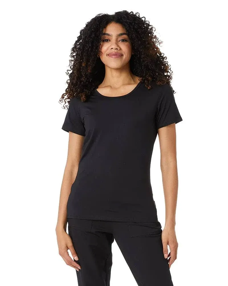 32 DEGREES Women Cool Scoop Tee, Black, Small