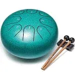 Lronbird Alloy Steel Tongue Drum 8 Notes 6 Inches Steel Drums Concert Percussion Instruments with Bag Mallets Music Book for Meditation