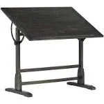 Studio Designs 13314 Vintage Wood Drafting Table with 42"x 30" Adjustable Top in Distressed Black