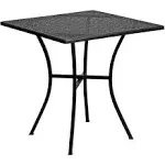 Flash Furniture Indoor-Outdoor Steel Patio Table , Black - 28 in. Square