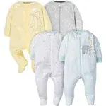 Gerber Baby Boy or Girl Gender Neutral Sleep 'N Play Footed Pajamas, 4-Pack, Infant Unisex, Size: 6-9 Months