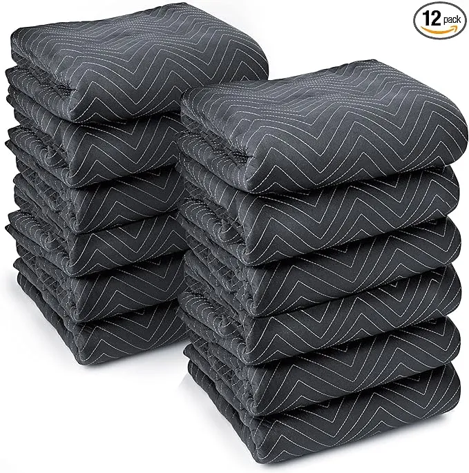 Sure-Max 12 Pack Ultra Thick Pro Moving & Packing Blankets