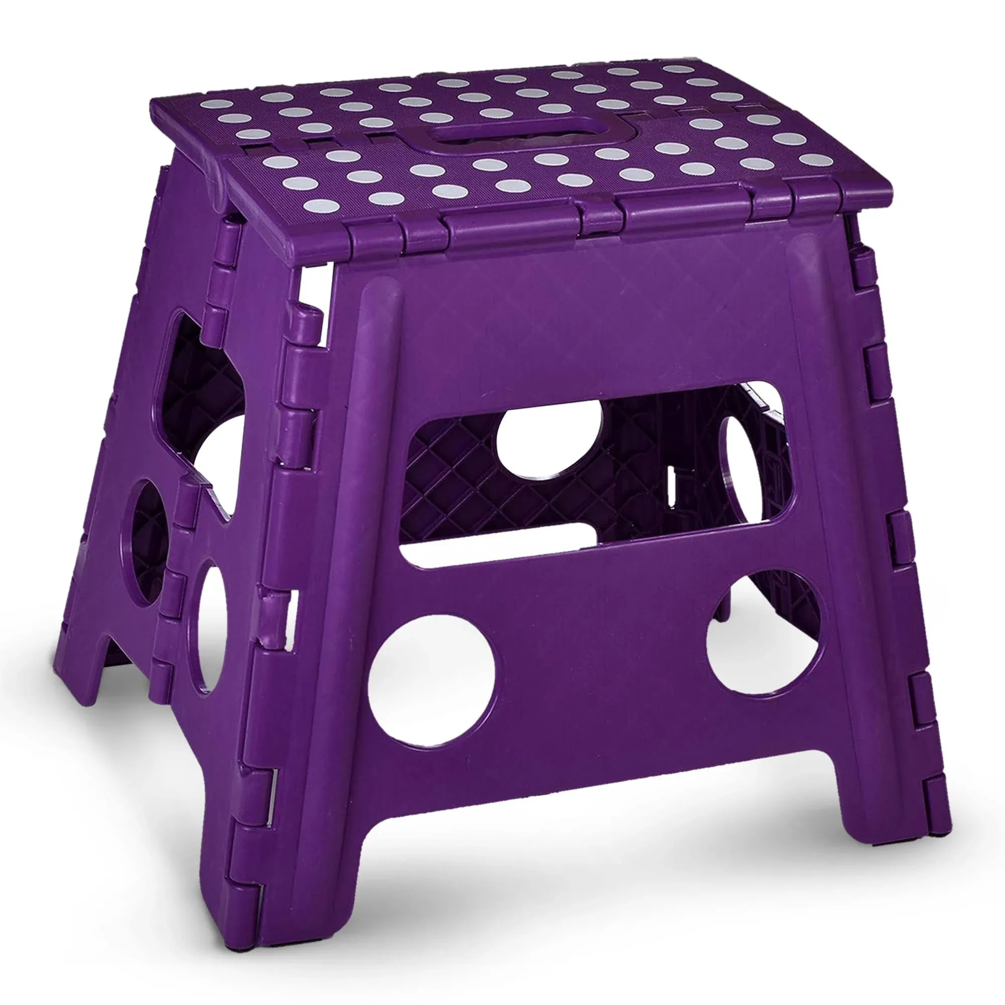 Handy Laundry Folding Lightweight Step Stool is Sturdy Enough to Support Adults and Safe Enough for Kids. Opens Easy with One Flip. Great for Kitchen, Bathroom or Bedroom. (Purple)