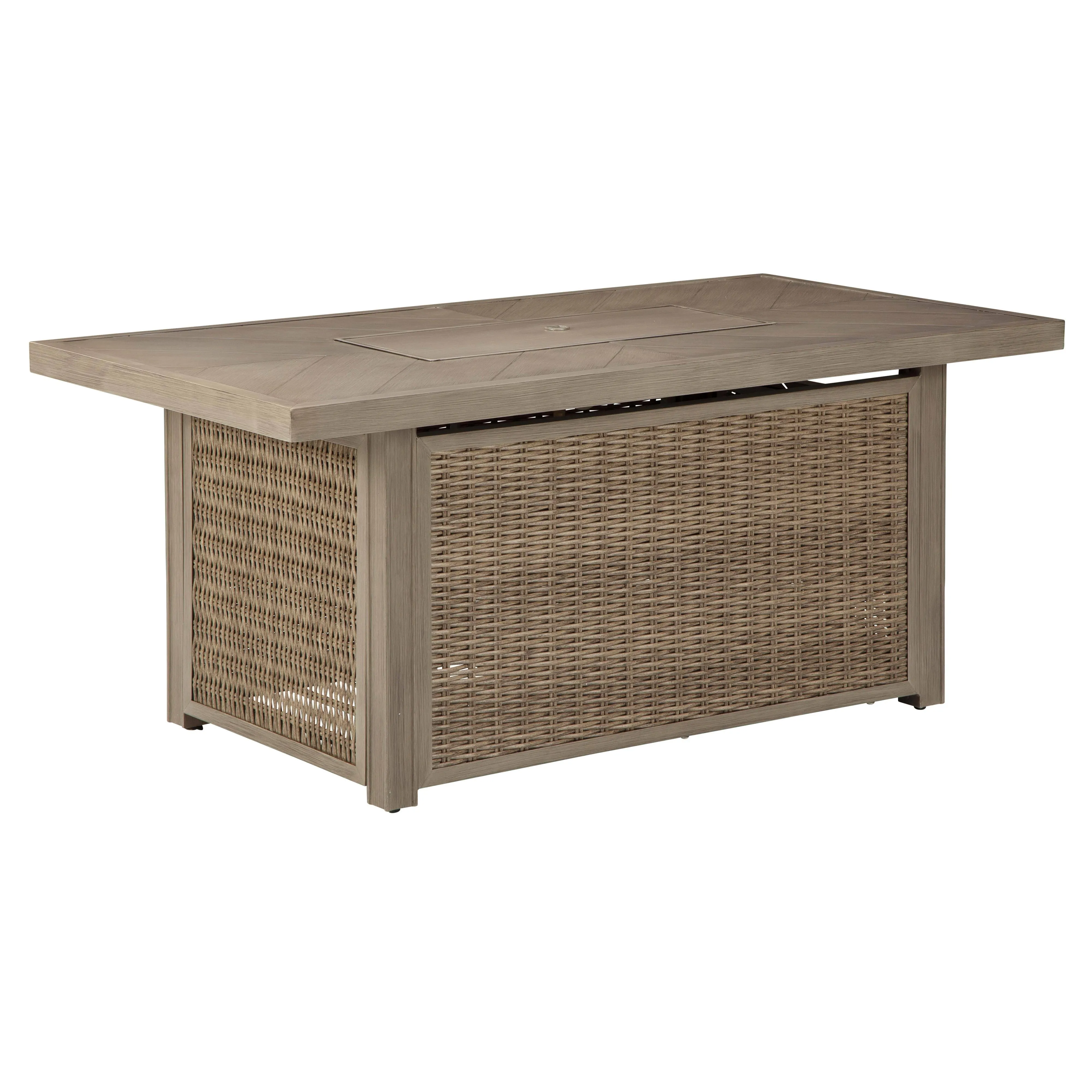 Beachcroft Beige Outdoor Rectangular Fire Pit Table