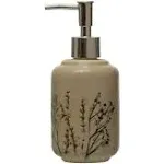 Stoneware Floral Soap Dispenser — Modern Home Accents