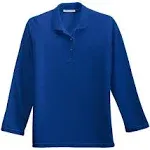 Port Authority Ladies Silk Touch Long Sleeve Polo L500LS Royal