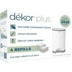 Diaper Dekor Plus Diaper Pail Refills | 4 Count | Most Economical Refill System | Quick & Easy to Replace | No Preset Bag Size Use Only What You Need | Exclusive End-of-Liner Marking