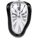 FAREVER Melting Clock, Salvador Dali Watch Melted Clock for Decorative Home Office Shelf Desk Table Funny Creative Gift, Arab Black