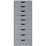 Naomi Home 9-Drawer Office Storage Cabinet - Color: Gray Size: 9 Drawer