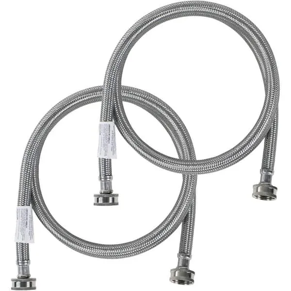 Certified Appliance Wm60ss2pk Braided Stainless Steel Washing Machine Hoses 2 Pk (5ft)