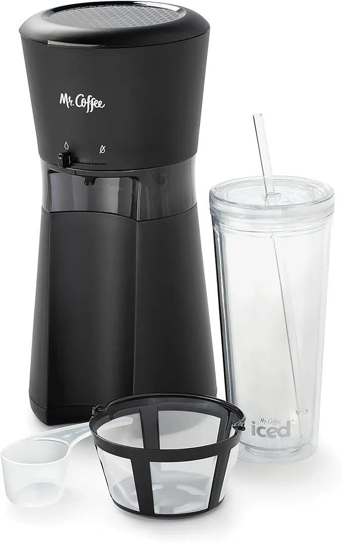 Burgundy Iced™ Coffee Maker with Reusable Tumbler and Coffee percolator