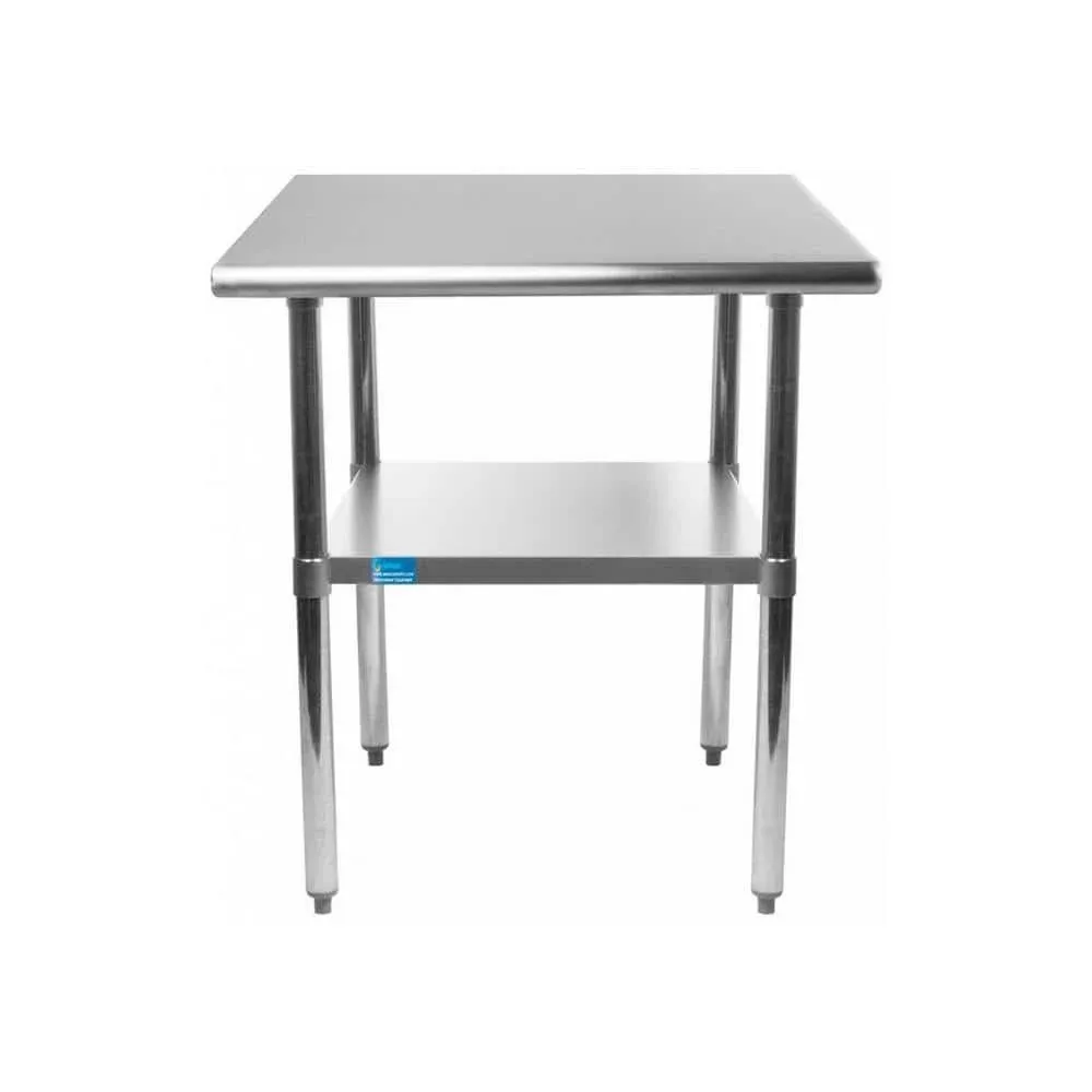 24 x 30 in. Stainless Steel Kitchen Prep Table, Bottom Shelf, CastersUS SHIP