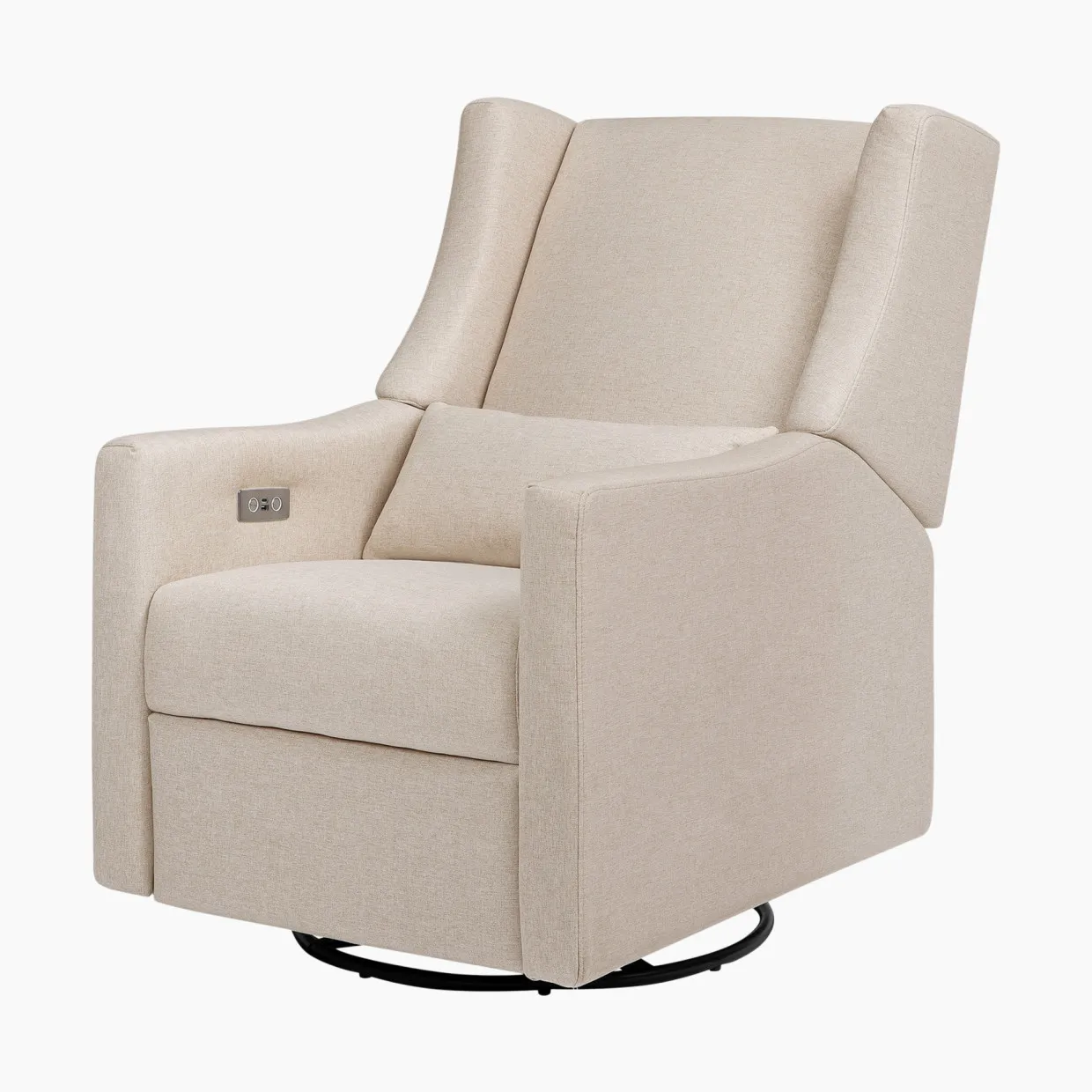 Babyletto Kiwi Electronic Recliner and Swivel Glider with USB Port - Performance Beach Eco-Weave