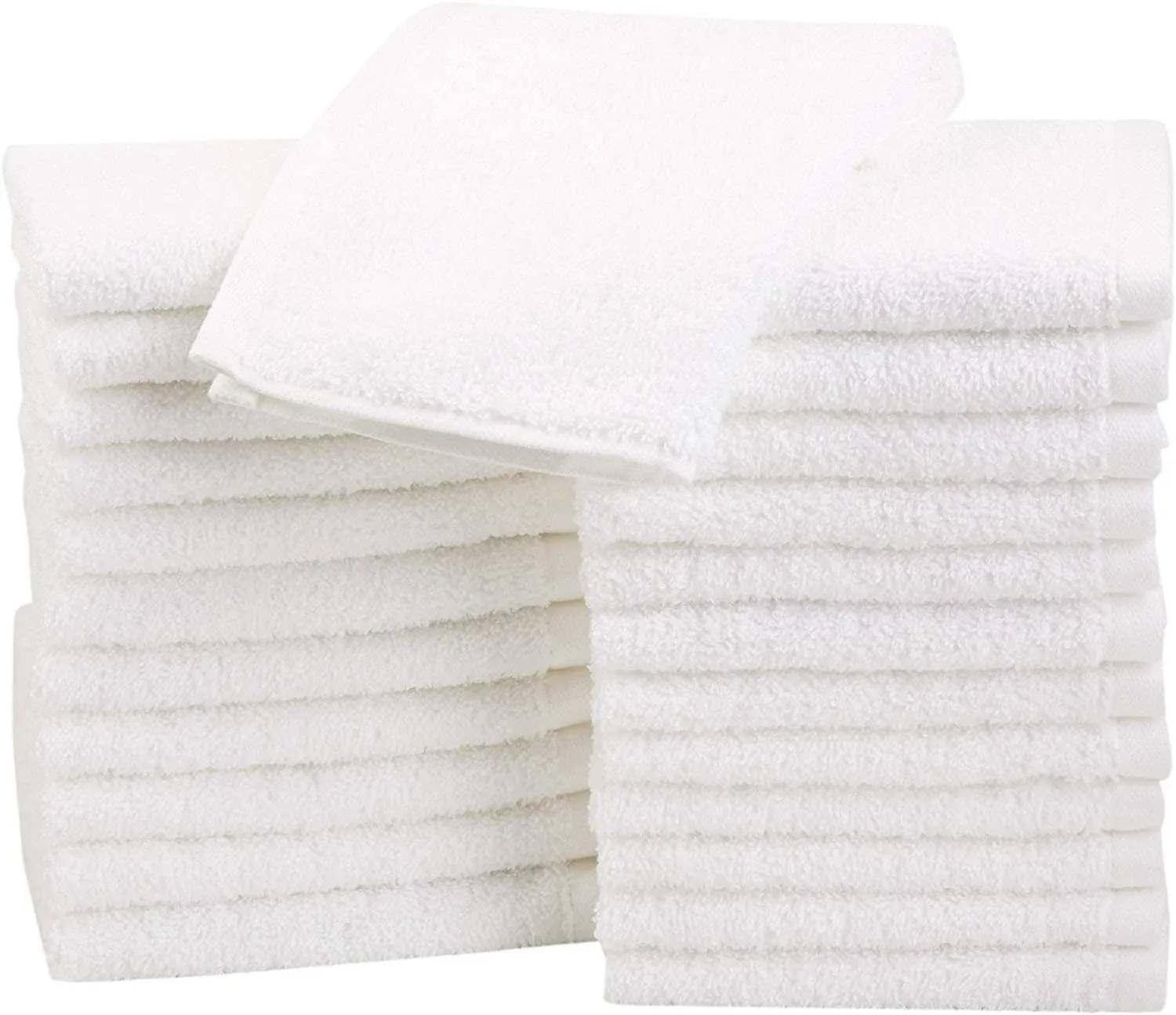 AmazonBasics Cotton Washcloths - 24-Pack White