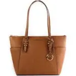 Michael Kors Large Charlotte Tote Bag Luggage Leather Luggage Brown