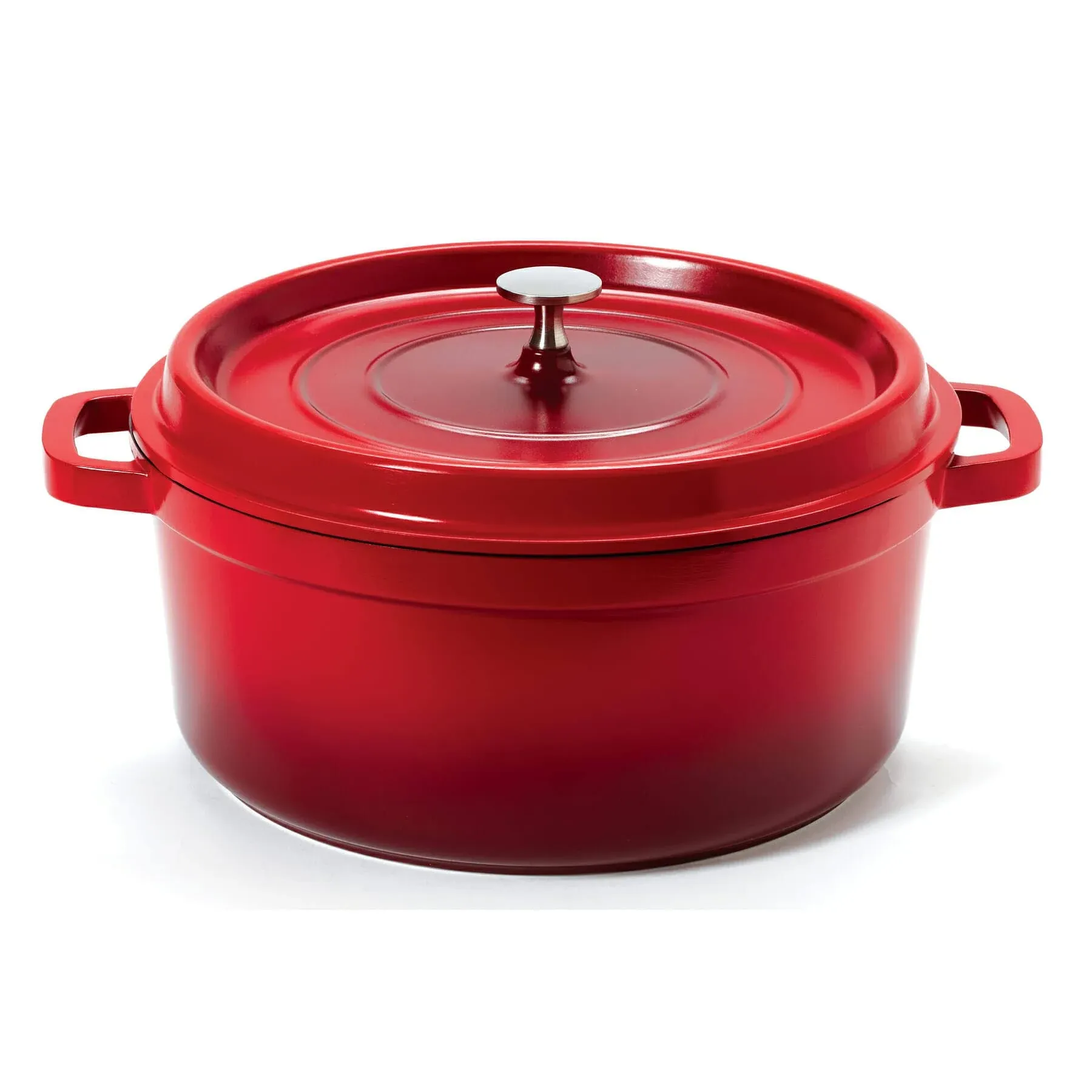 G.E.T. CA-006-R/BK/CC Heiss® Energy-Efficient Cast Aluminum Dutch Oven, 6.5 Quart, Round, Red