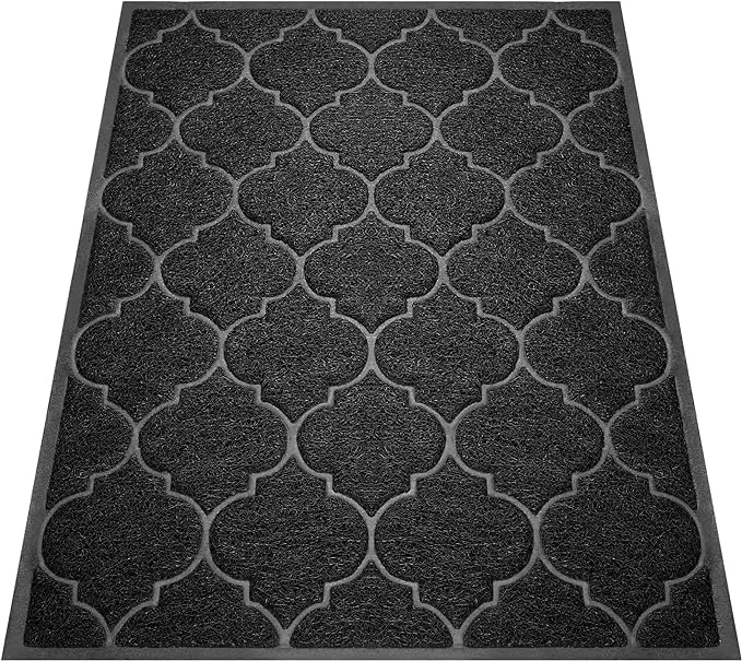 Cosyearn Door Mat, Front Door Mat, 46x35, Welcome Mats for Entryway,Garage,High Traffic Areas, Jumbo Size, Doormat Entrance, Waterproof Mat, Easy Clean, Outdoor Indoor Floor Mat,Non Slip (Black)