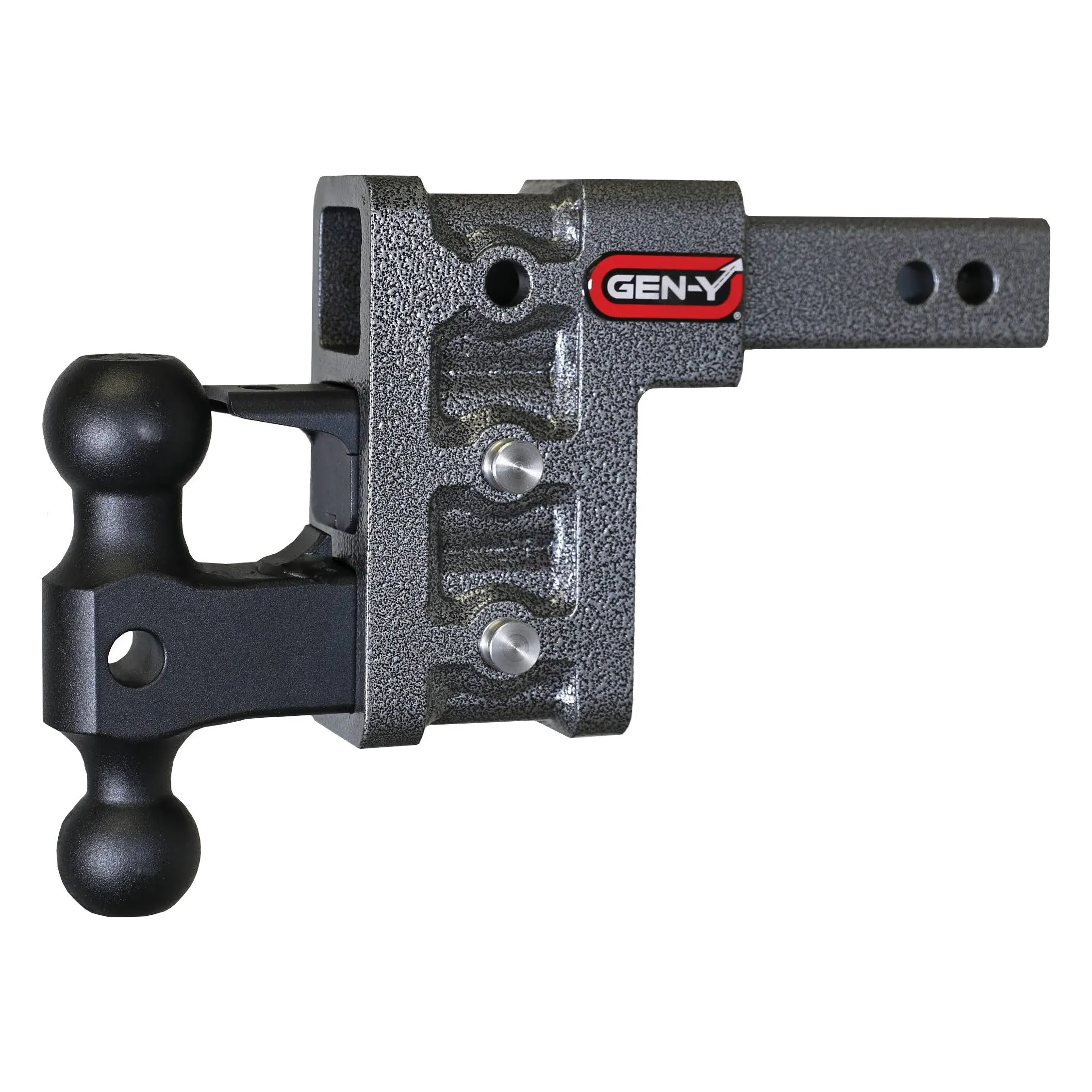 Gen-Y Hitch Mega-Duty 2" Shank 5" Drop 2K tw 16K Hitch with Dual-Ball & Pintle Lock