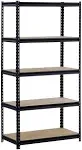 Muscle Rack 36"W x 18"D 72"H Five-Shelf Steel Shelving, Black