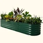 Vego garden Raised Garden Bed Kits, 17&#034; Tall 9 in 1 8ft X 2ft  Box-British Green