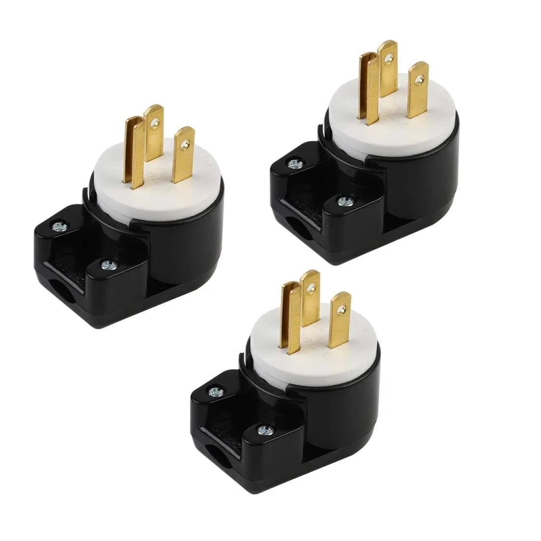 3xpcs Right Angle Nema 515p 15a 125v Ac Plug etl Easy Assembly 90 Degree Usa