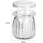 Glass Jars, KAMOTA 40 PACK 6 oz Yogurt Jars With PE Lids, Glass Pudding Jars ...