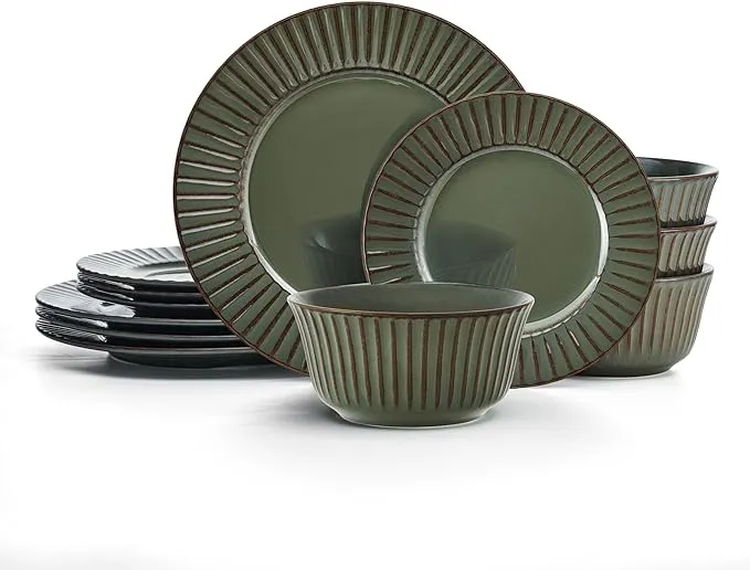 Pfaltzgraff Dannie 12 Piece Dinnerware Set, Service for 4, Gray