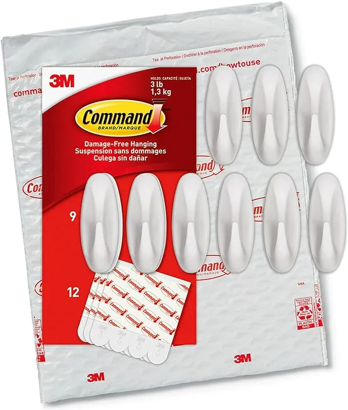 Command Medium Designer Hooks, 7 Hooks, 12 Strips