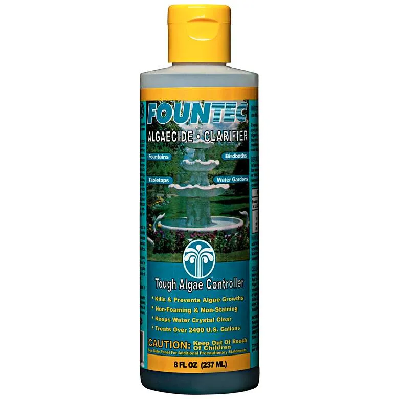 Fountec Fountain Water Algaecide and Clarifier 8-Ounce Size