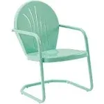 Crosley Furniture Co1001A-Aq Griffith Retro Metal Outdoor Chair, Aqua