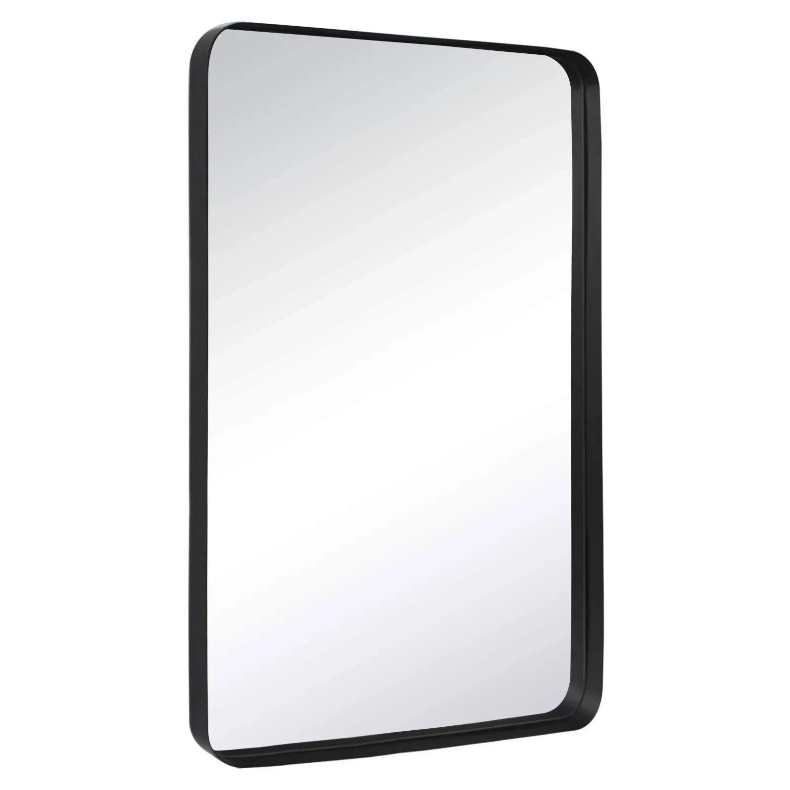 TEHOME Arthers Stainless Steel Metal Bathroom Vanity Wall Mirror - 36" x 24" - Black