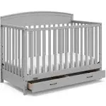 Graco - Benton 5-in-1 Convertible Crib with Drawer - Pebble Gray