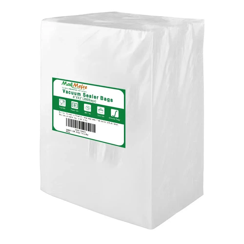 200 Quart Size 8x12 Vacuum Freezer Sealer Bags for Food BPA Free Heavy Du...