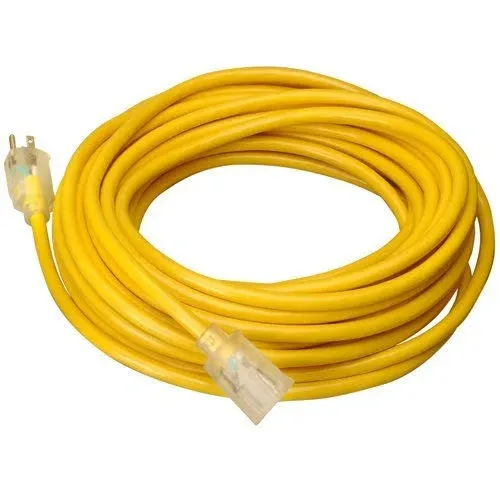 14 Gauge Heavy Duty SJTW Outdoor Extension Cord with Indicator Light UL Listed  (Yellow)