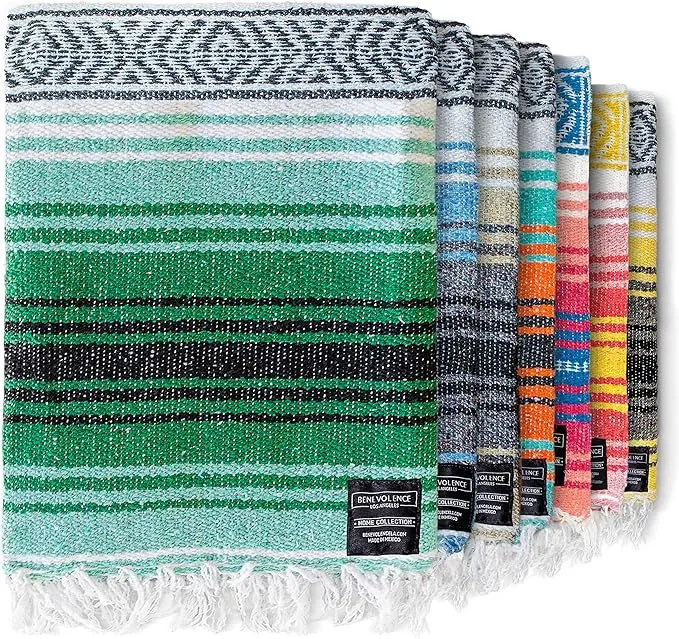 Authentic Handwoven Mexican Blanket, Yoga Blanket - Perfect Outdoor Picnic Bl...