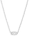 Shop Kendra Scott Grayson Crystal Pendant Necklace In Rhodium