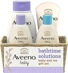 Aveeno Baby Daily Bathtime Solutions Baby & Me Gift Set, 4 items