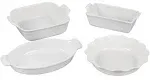 Le Creuset Stoneware 4 PC Heritage Bakeware Set, White